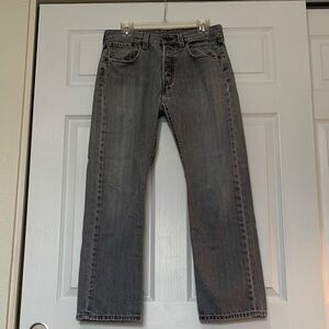Levi Strauss Classic Vintage 501 Relaxed Fit Distressed Gray Jeans W31 L30